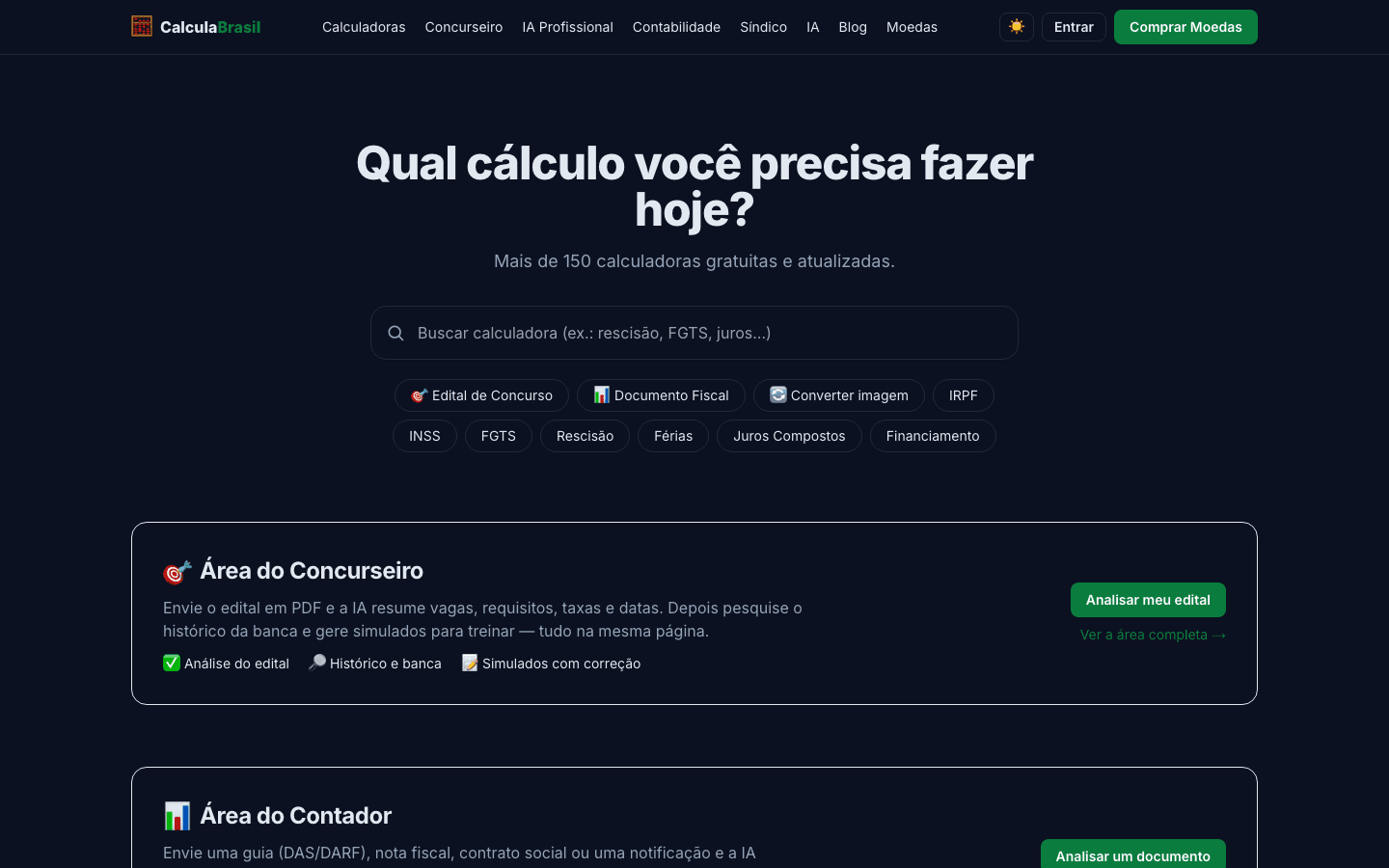Home do Calcula Brasil